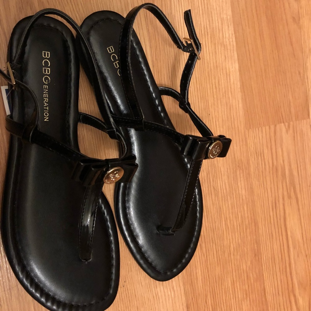 BCBG Black Gladiator Sandals size 6